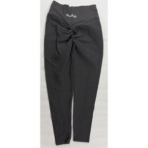 Boom Booty Leggings Large Gray Yoga Slimming Anti-Cellulite Rouched